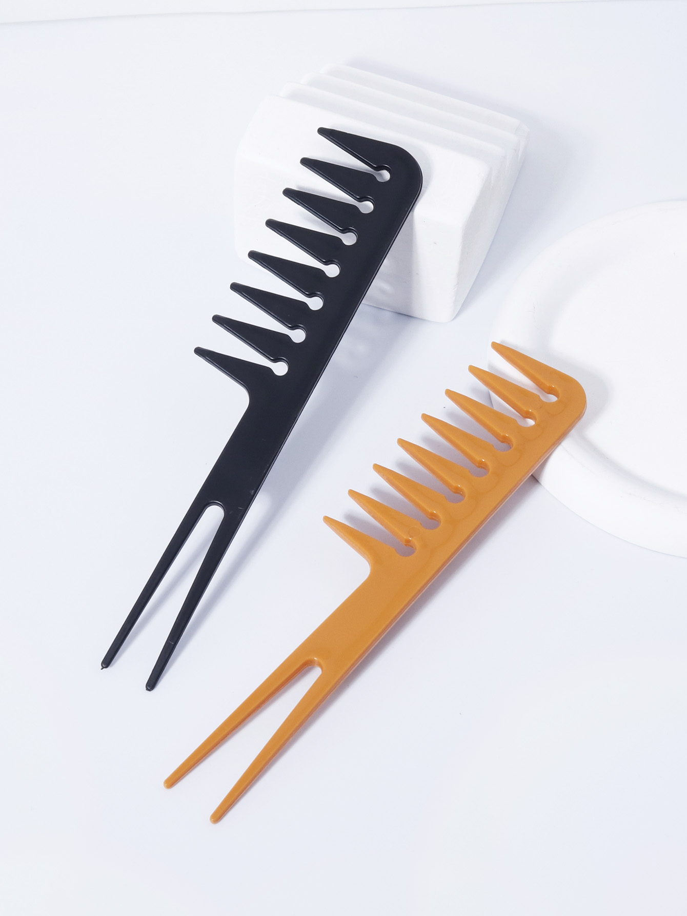 Detangling Wide Comb - مشط ذو شوكة مزدوجة وأسنان عريضة،
