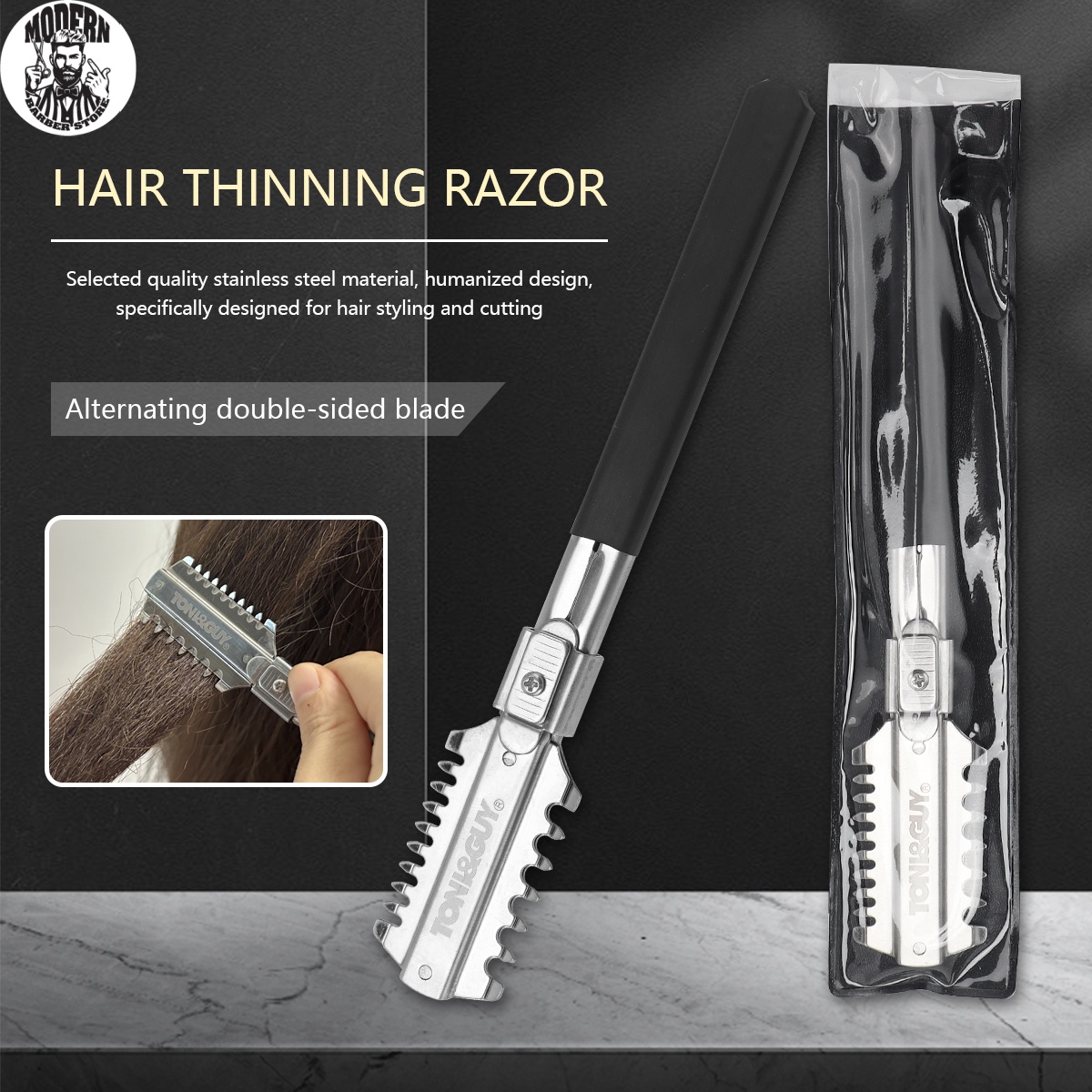 Hair Care Barber - شفرات حلاقة مزدوجة الحواف للصالونات، أدوات